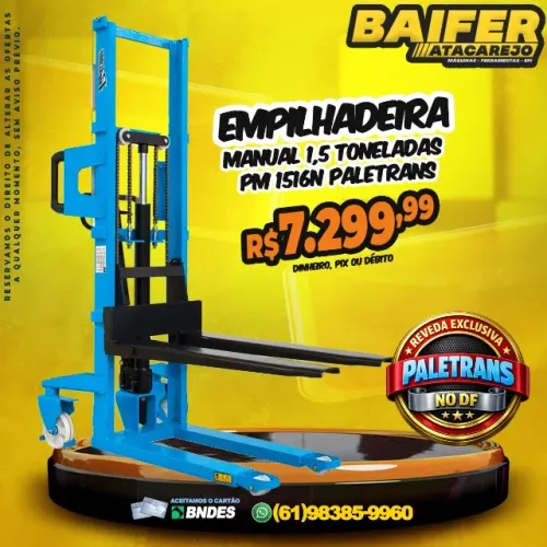 Empilhadeira Manual 1,5 Toneladas PM 1516N Paletrans
