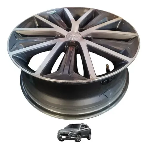 Roda Aro 18 New Tucson 1.6 16v Tgdi 2017 A 2024 Com Detalhe Prateado