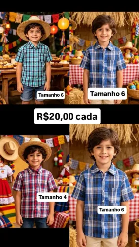 Camisas xadrez infantil