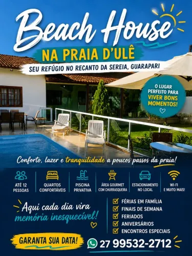 Beach House na Praia D'Ulê, Guarapari-ES