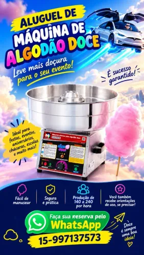 Máquina de algodão doce (ALUGUEL)