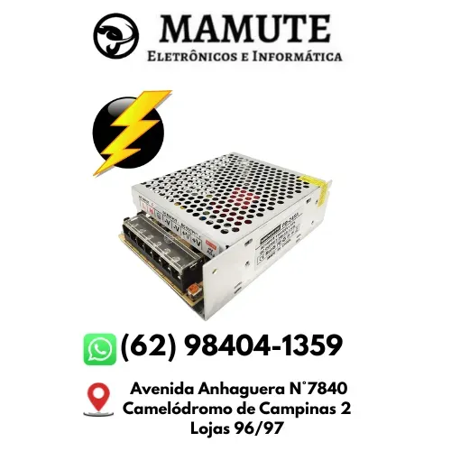 Fonte Chaveada 12v 50A 250w Som Auto Cftv Fita Led Bivolt