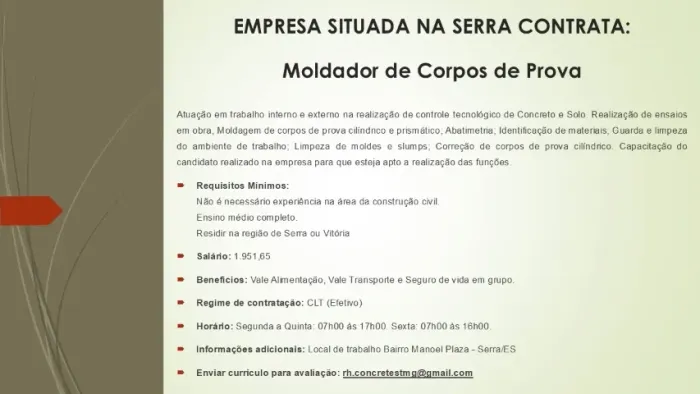 MOLDADOR DE CORPOS DE PROVAS