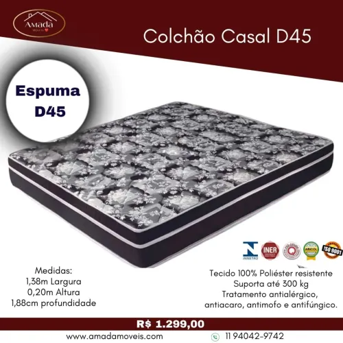 Colchão Casal D45 - à pronta entrega