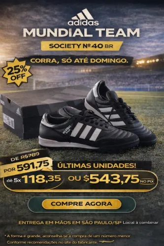 Chuteira Adidas Mundial Team Society Original Profissional Nº40