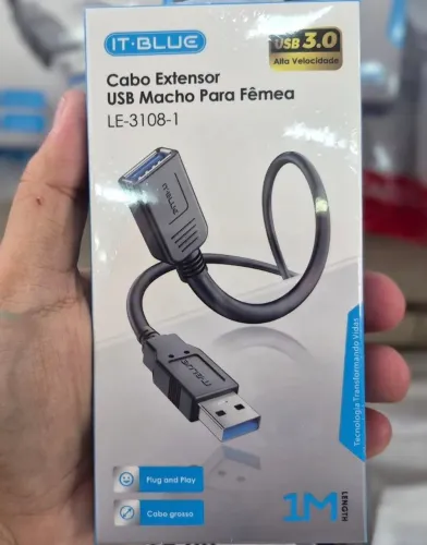 CABO EXTENSOR USB MACHO P/ FEMEA 1M REF: V-LE-3108-1<br>