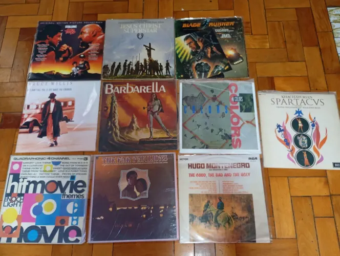 Lote com 10 lps trilha sonora diversas (duplos, importados, capa plotada, etc)