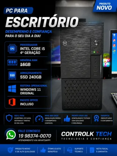 PC Escritorio i5 4 Geração / 16GB RAM/ SSD 240GB