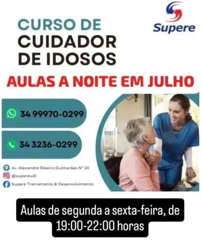 CURSO DE CUIDADOR DE IDOSOS - NOTURNO - SUPERE TREINAMENTO