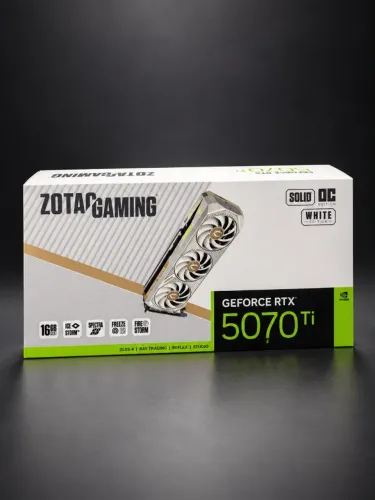 Placa de Vídeo Zotac GeForce RTX5070TI Solid OC White 16GB GDDR7 PCI-Express