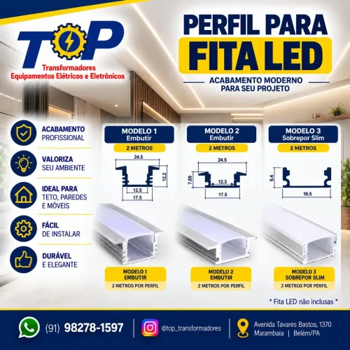 Perfil para fita Led