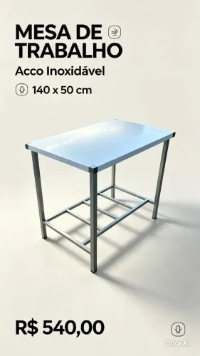 Mesa em inox 140x50