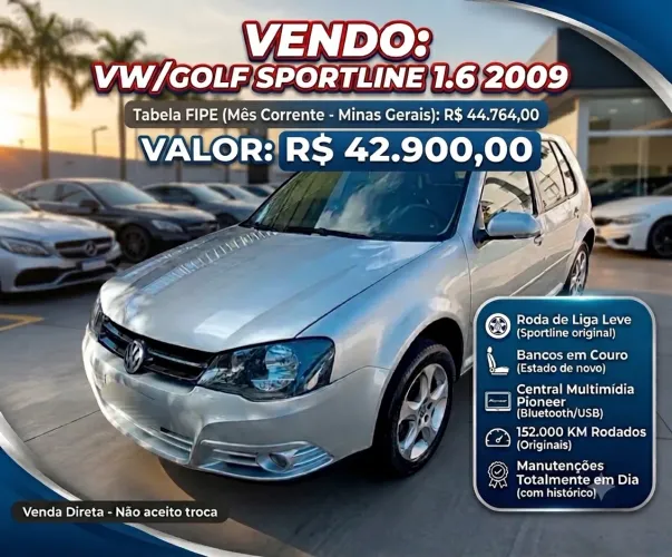Volkswagen Golf Sportline 1.6 MI Total Flex 8V 4P 2009
