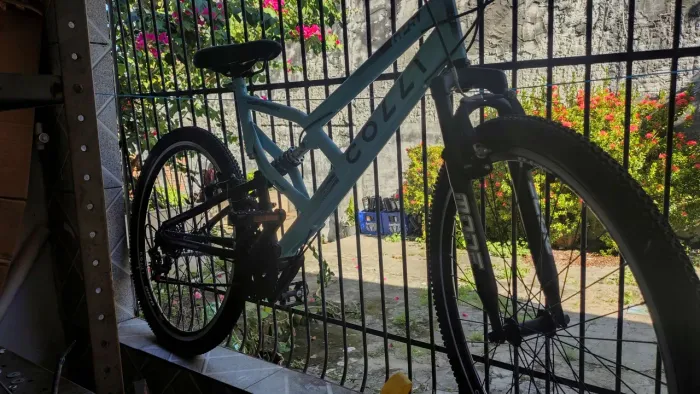 Bicicleta colli bike GPS 148 dupla suspensão e freios v-brake 36 reais 21 marcha 