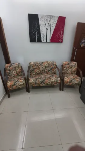 Jogo de patronas braço de madeira floral mexico