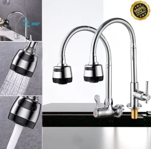 Torneira Gourmet de Cozinha Bancada/Parede Metal Flexível
