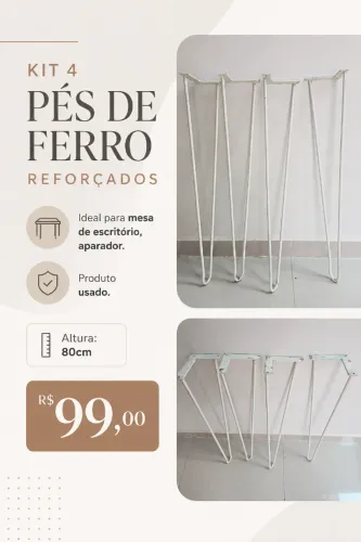 Kit 4 pés de ferro para mesa/aparador (usado)