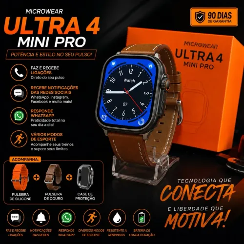 Relógio smartwatch ultra 4 mini pro microwear