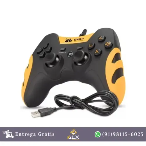 Controle Gamer C/ Fio Ps3/pc Dualshock Joypad Kp-4040 Knup *ENTREGA GRÁTIS*