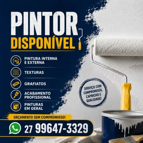 Pintor disponível para orçamento 