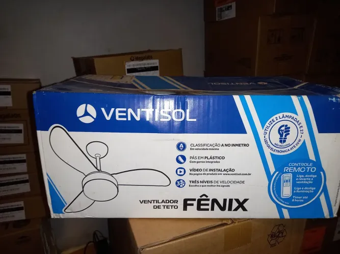 Ventilador de teto ventysol com controle remoto , nunca usado e com caixa e manual