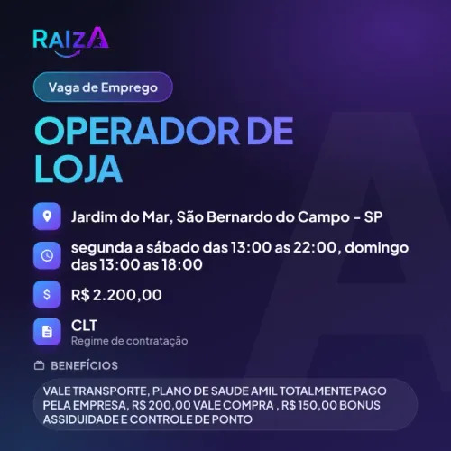 Operador de Loja - São Bernardo do Campo/SP