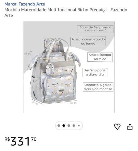 Mochila para bebê 200,00