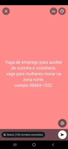 Vaga de emprego para restaurante 