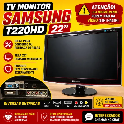 Tv monitor sansung 22 polegares 