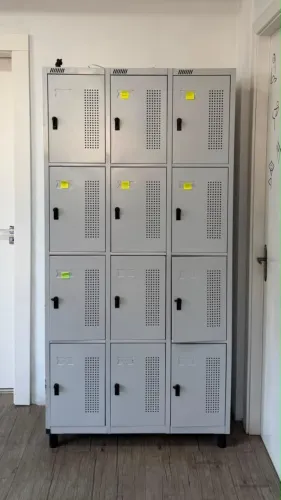 Locker Metálico Cinza 12 Portas - Vestiário/Academia