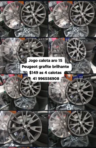 Calota grafite aro 15 Peugeot as 4 calotas $149 reais jogo de calota novas 