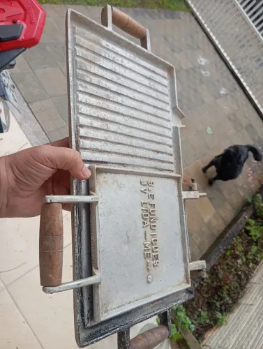 Chapa de hambúrguer, porções, churrasco alumínio fundido 