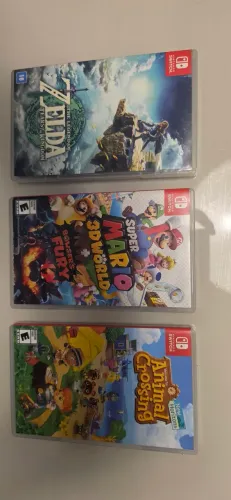 Jogos Nintendo Switch -  Zelda Tears of the Kingdon / Mario 3D World / Animal Crossing NH