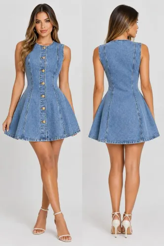Vestido curto jeans