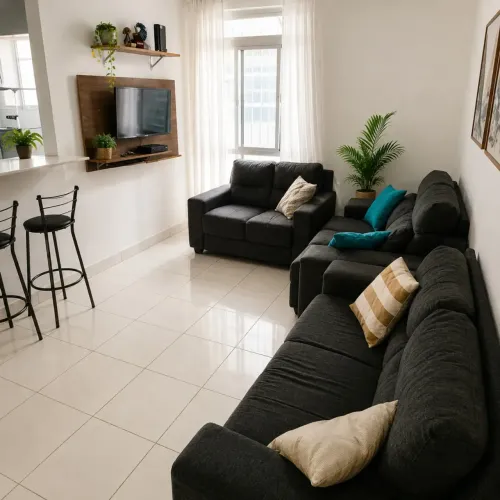 APTO COM 1 DORM, 200 M DA PRAIA, BAIXA MANUTENÇÃO