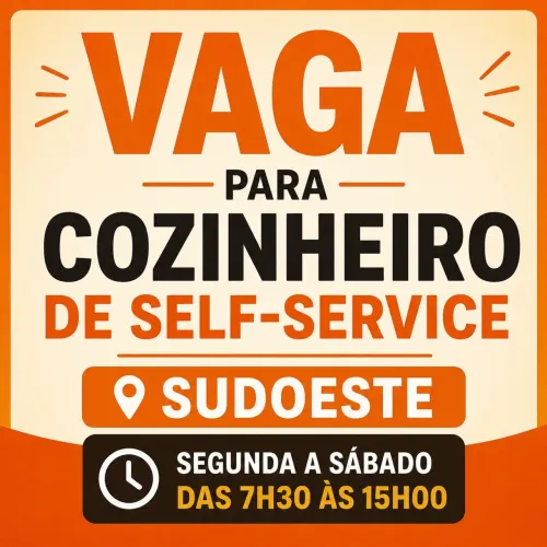 VAGA PARA COZINHEIRO DE SELF-SERVICE