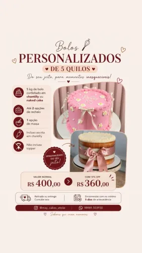 BOLO PARA ANIVERSÁRIO