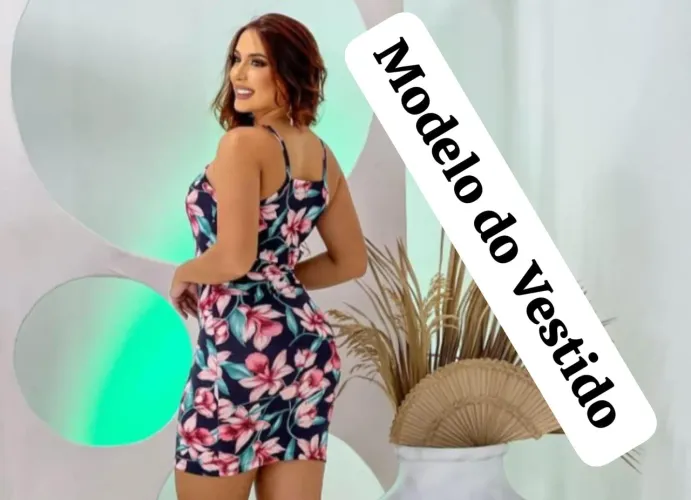 Promoção vestido tubinho Estampado Sem bojo