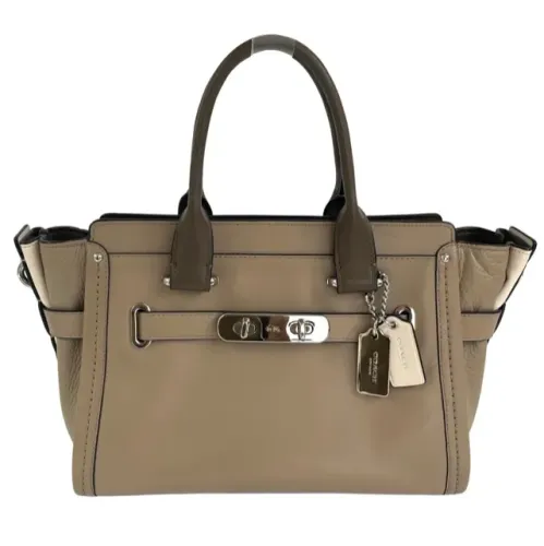Bolsa Coach - Tote Coach Swagger Bege - Semi Nova