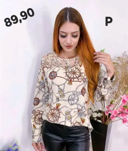 Linda blusa Bege Feminina P
