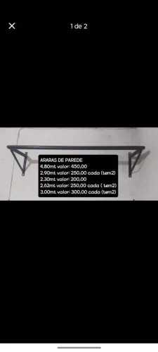 Araras para roupas de parede