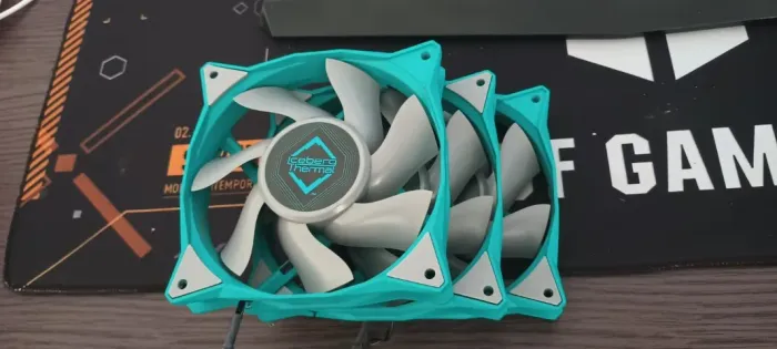 Kit Fan Com 3 Unidades Iceberg Thermal IceGale, 120mm, Blue