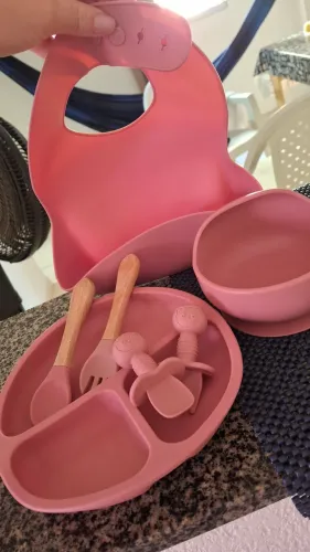 KIT ALIMENTAÇÃO EM SILICONE ROSE