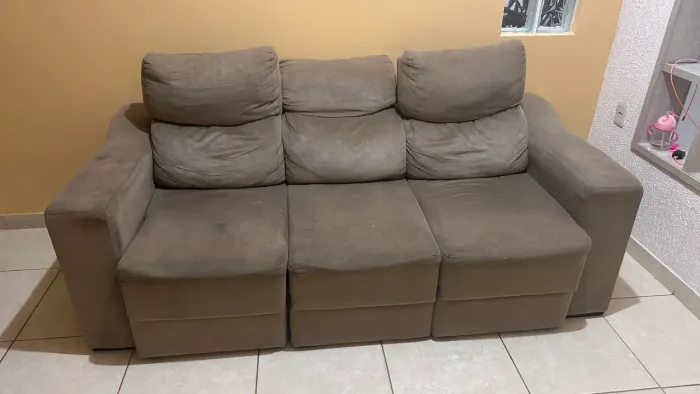 Sofá 3 lugares retrátil 