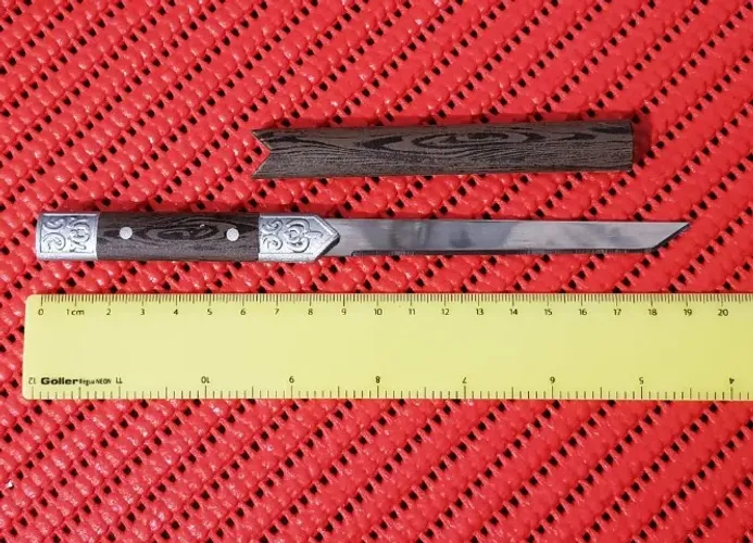 Mini Espada Katana Japonesa Em Aço Decorativa Faca De Frutas c/ Fio Corte
