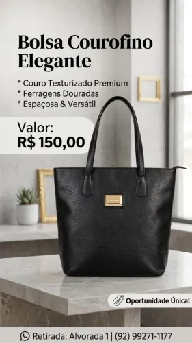 Bolsa média couro fino original
