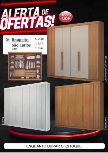 Guarda Roupa Casal 6 porta de abrir