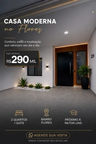 VENDE-SE CASAS NOVAS FLORES PROX. FAC. NILTON LINS RESIDENCIAL FECHADO