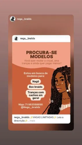 Modelo para tranças