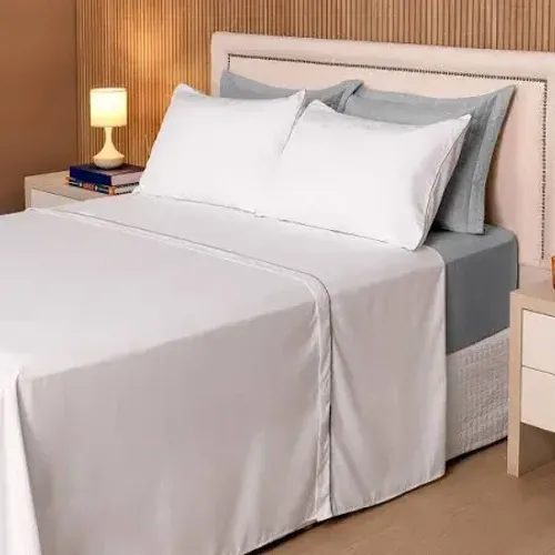 Jogo de Cama Branco 200 fios 4 peças Queen